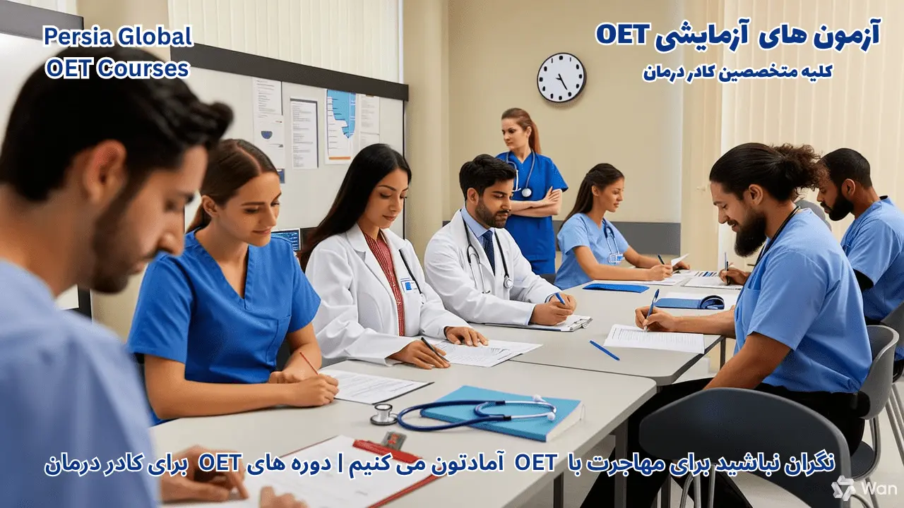 متخصصان پزشکی در حال آمادگی برای آزمون OET