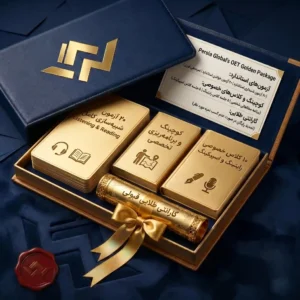 بنر تبلیغاتی پکیج طلایی آزمون OET با کوچینگ تخصصی و گارانتی قبولی از پرشیا گلوبال